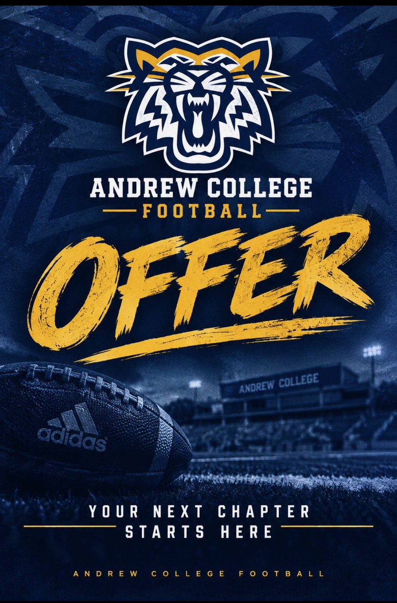 JavenThayer's tweet photo. Very grateful to Receive and offer to play for Andrew College Go Tigers! @CoachBWalker15 @CoachFreemanFB @CoachDebus @Coachcowen11 @PortCharlotteFB https://t.co/JWybzhUQ7X