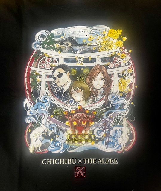 yagihashi_dept's tweet photo. 今年もアルフィー✕秩父コラボイベントが発表されました。桃桃子（ピーチ桃子）さんデザイン　アルフィー秩父限定Ｔシャツを現在　3階ハンズにて販売中
5,500円税込　
展示見本は、桃桃子さんのサイン入り（非売品）
＃アルフィー　＃PeachMomoko https://t.co/m6OQqmWUvM