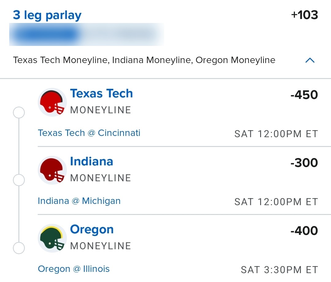 BoRawlinsCPS's tweet photo. Saturday card is set 🏈 8 favorites across 2 tickets: Texas Tech, Indiana and Oregon on a 3-leg at +103, and Northwestern, UCLA, Alabama, Oklahoma State and Kentucky on a 5-leg at +117. It all kicks off at noon and runs until the 7:30 nightcap in Lexington.
#CFB #CollegeFootball #CFBSaturday #Parlay
We don't take bets — we advise. No pick is guaranteed. 21+ | 1-800-GAMBLER