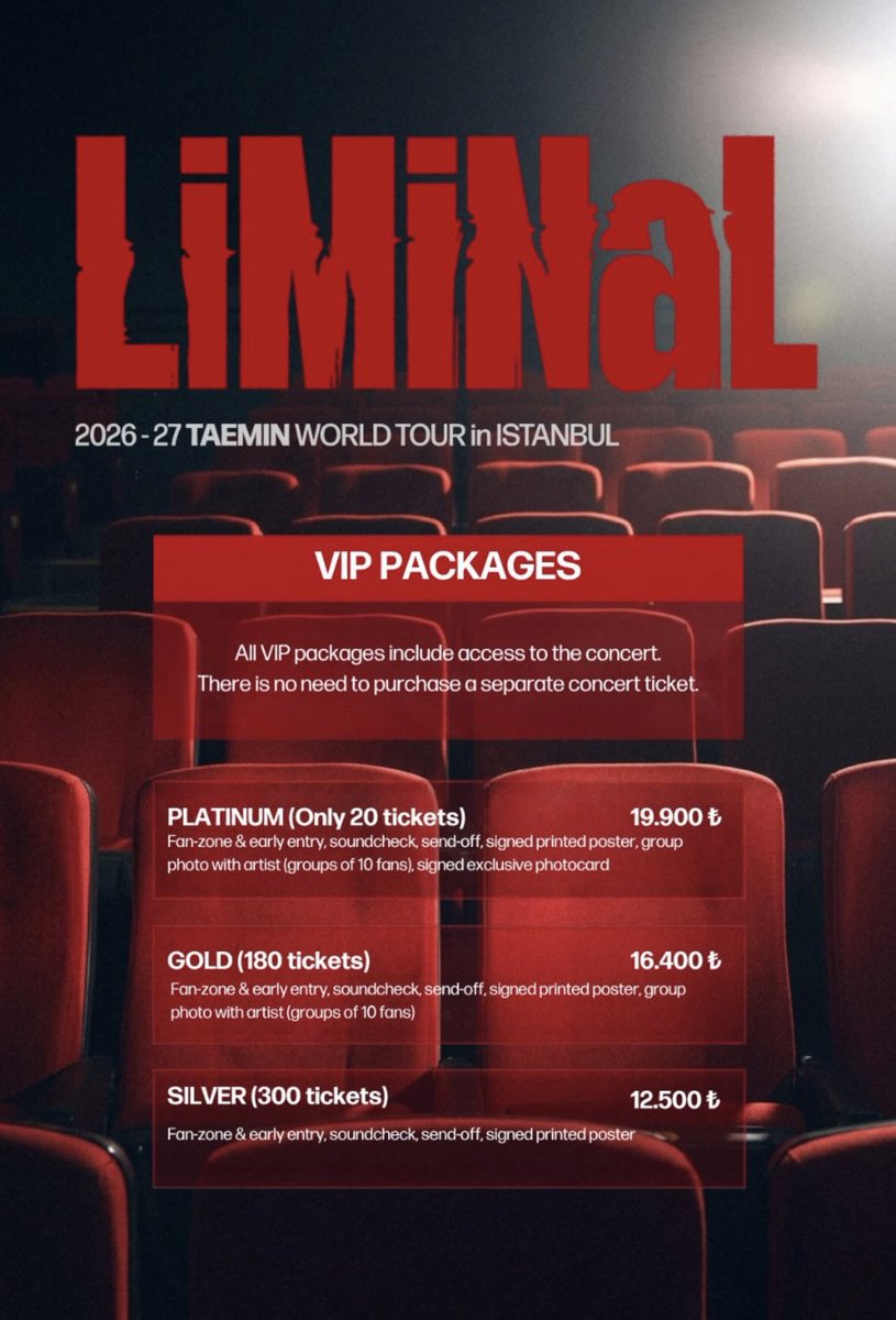 mj_6v6's tweet photo. ●양도해요●
11월 27일 
태민 리미널 투어 이스탄불  
VIP 패키지 Silver 티어 
( 스탠딩 앞구역 티켓  + 사운드체크 + 하이바이 + 프린트한 싸인 포스터)

가격 : 원가양도 (341,700원 )
배송방법: 큐알 티켓

RT Please🙇🏻‍♀️🤍
댓글 혹은 DM 부탁드려요🤍☁️
#태민 #TAEMIN https://t.co/4qTdBD3FgF