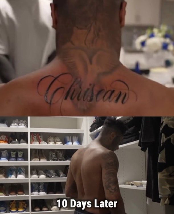 giabarbiexo's tweet photo. it looks like Chrisean and Blueface FALED their tattoos to each other for some clout. https://t.co/oJjccVmNdJ
