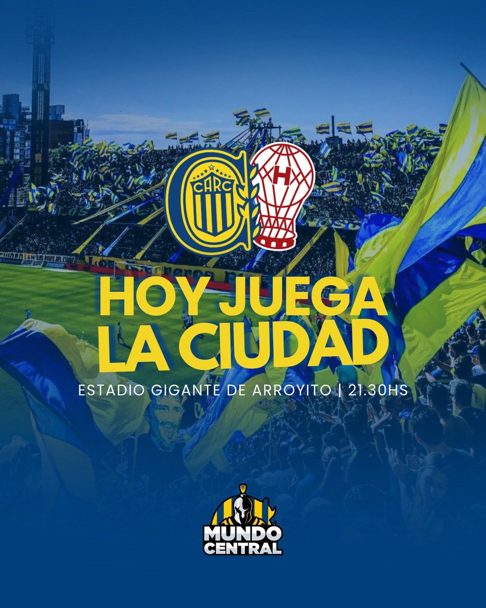 MundoCentralOf's tweet photo. HOY JUEGA CENTRAL 🚨

🆚️ Huracán
🏟 Gigante de Arroyito
⏰️ 21:30 https://t.co/YchlZBBg0y