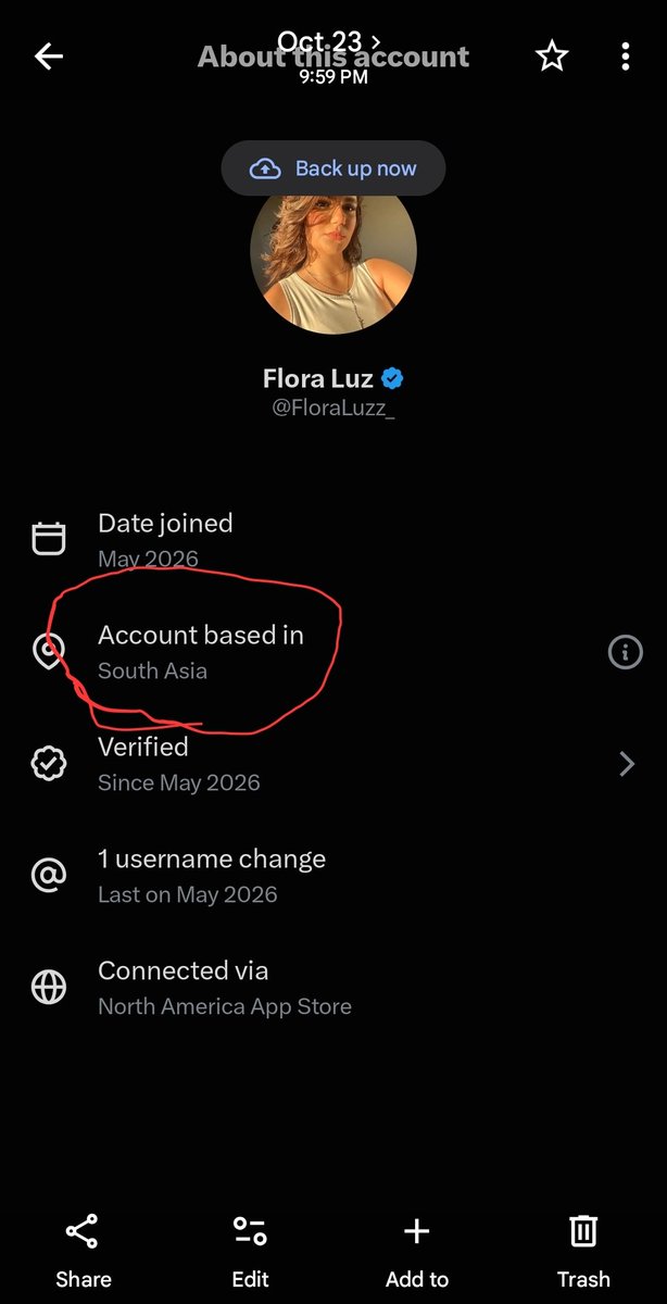 SixSidesOut's tweet photo. @FloraLuzz_ Yet another fake account. https://t.co/ll15xMVyAg