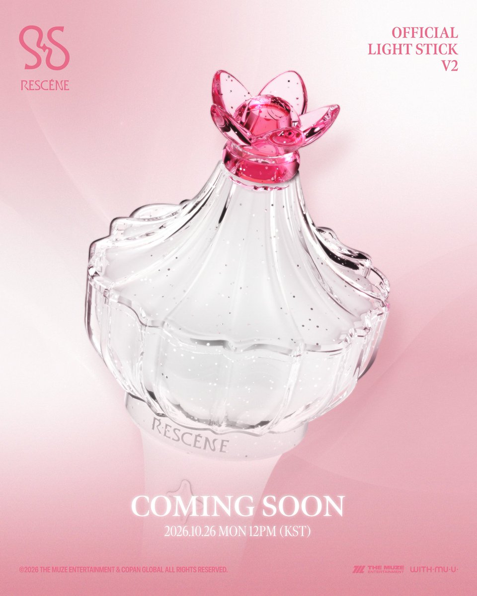 RESCENEGLOBAL's tweet photo. RESCENE'S NEW LIGHTSTICK V2 

COMING 2026.10.26 12PM KST

#RESCENE #리센느 @RESCENEofficial https://t.co/zHjZ5zNpjT