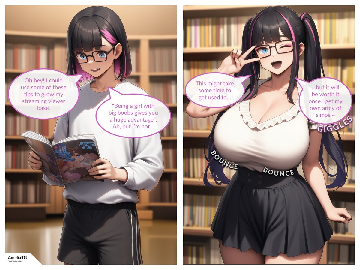 _AmeliaTG_'s tweet photo. ✨ Library Of Change: How To Be A Successful Streamer
The lewder the better, obviously~. 

#MtF #Transformation #GenderBender #TGTF #BreastExpansion #AssExpansion https://t.co/60blbYj4cV
