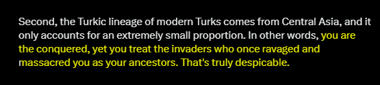 FirstNBased's tweet photo. @ThePatrioticDog The Chinese have been tearing them up with facts.

This is the truest description of an Anatolian Turd. https://t.co/3uEfCQYHVl