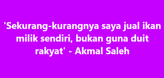 SinarOnline's tweet photo. 'Sekurang-kurangnya saya jual ikan milik sendiri, bukan guna duit rakyat' - Akmal Saleh

SHAH ALAM - Ketua Pemuda UMNO, Datuk Dr Muhamad Akmal Saleh menempelak Ahli Parlimen Hulu Langat berhubung kenyataan memperlekehkan beliau menjual ikan.

#SinarHarian #beritaterkini #AkmalSaleh #saman #jualikan