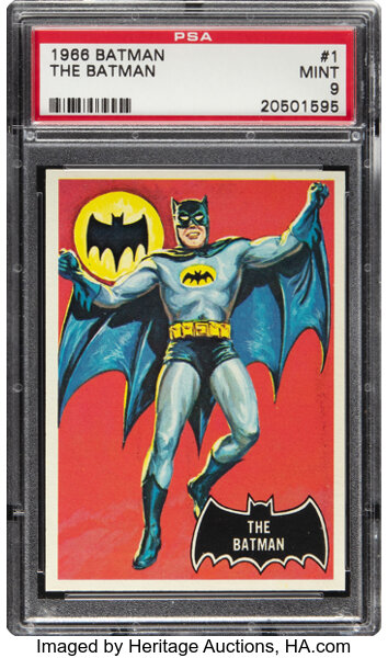 darrenrovell's tweet photo. This card, Batman No. 1 (1966) in a PSA 9 sold for $219,600 at @HeritageAuction tonight. Here are previous prices of cards in this grade in the last three years:

12/11/25: $131,250

7/18//24: $45,00

11/16/23: $19,200 https://t.co/esoeOAWoht