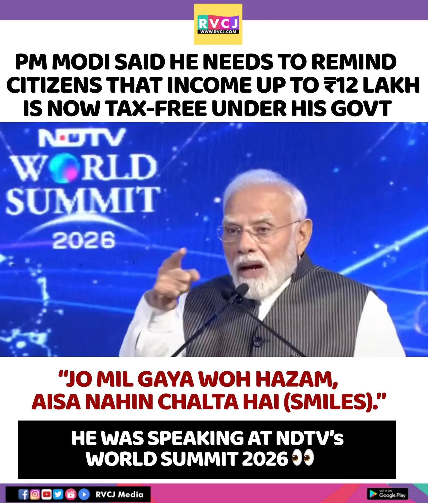 Modi Reminds Middle-Class on Tax-Free ₹12 Lakh Limit