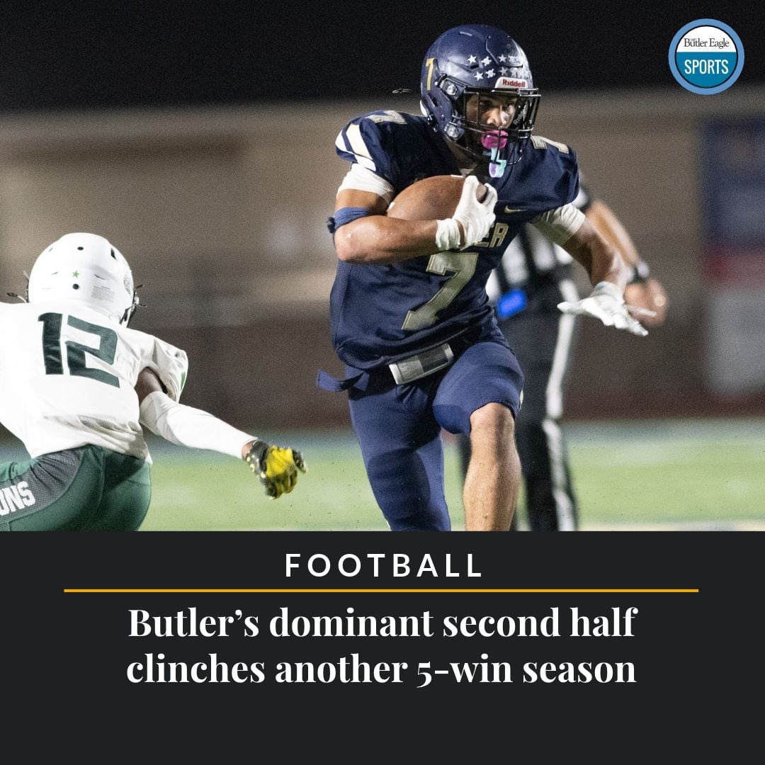 ButlerEagle's tweet photo. The first score saw Shriver gallop for 49 yards midway through the first quarter, putting the Golden Tornado (5-4) up in a game in which they never trailed in beating the Royals. https://t.co/KZinBdMuVe https://t.co/5IDN9wZ0yk