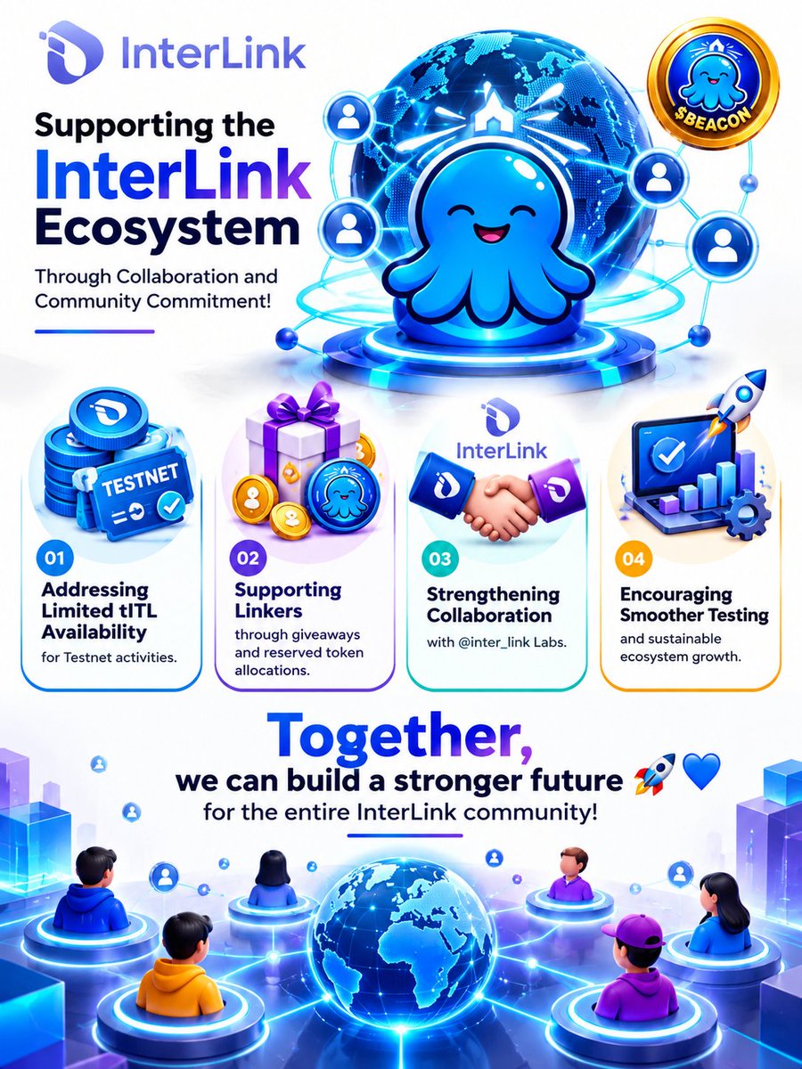 Imdadul_Haque_7's tweet photo. Supporting the InterLink ecosystem through collaboration and community commitment! 🌐🤝    
     
🔹 Addressing limited tITL availability for Testnet activities.

 🔹 Supporting Linkers through giveaways and reserved token allocations.

 🔹 Strengthening collaboration with @inter_link Labs. 

🔹 Encouraging smoother testing and sustainable ecosystem growth.    
     
Together, we can build a stronger future for the entire InterLink community! 🚀💙

#LinkersBeacon #InterLink #ITL #ITLG