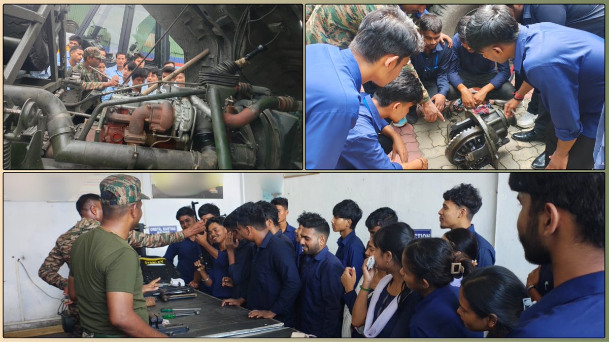 Spearcorps's tweet photo. 𝐒𝐤𝐢𝐥𝐥𝐢𝐧𝐠 𝐘𝐨𝐮𝐭𝐡, 𝐄𝐦𝐩𝐨𝐰𝐞𝐫𝐢𝐧𝐠 𝐅𝐮𝐭𝐮𝐫𝐞𝐬, 𝐁𝐮𝐢𝐥𝐝𝐢𝐧𝐠 𝐚 𝐒𝐭𝐫𝐨𝐧𝐠𝐞𝐫 𝐍𝐚𝐭𝐢𝐨𝐧
Bridging the gap between classroom learning and real-world practice, #IndianArmy formations under #SpearCorps conducted an Industrial Training Cadre for students of Industrial Training Institutes at Tezu, #ArunachalPradesh and Dinjan, #Assam. The initiative provided hands-on technical training and practical exposure, honing their professional skills, enhancing industry-relevant competencies and fostering innovation and self-reliance. Empowering local youth with the skills to succeed, the programme reaffirmed the Indian Army's commitment to skill development, youth empowerment and nation-building.
कक्षा शिक्षा और वास्तविक विशेषज्ञता के बीच की दूरी मिटाते हुए, #SpearCorps के अंतर्गत #IndianArmy की फॉर्मेशनों ने #ArunachalPradesh के Tezu और #Assam के Dinjan में Industrial Training Institutes के छात्रों के लिए Industrial Training Cadre आयोजित किया। इस पहल ने छात्रों को व्यावहारिक तकनीकी प्रशिक्षण एवं अनुभव प्रदान किया, जिससे उनके व्यावसायिक कौशल निखरे, उद्योग-अनुरूप क्षमताएँ बढ़ीं तथा नवाचार और आत्मनिर्भरता को बल मिला। सफलता के लिए आवश्यक कौशलों से स्थानीय युवाओं को सशक्त बनाते हुए इस कार्यक्रम ने कौशल विकास, युवा सशक्तिकरण एवं राष्ट्र निर्माण के प्रति #IndianArmy की प्रतिबद्धता को सुदृढ़ किया।
#SkillDevelopment #YouthEmpowerment
#AtmanirbharBharat #NationBuilding
@adgpi
@easterncomd
@official_dgar
@HQ_IDS_India @prodefkohima
@prodefgau
@ProDefKolkata
@PIB_India