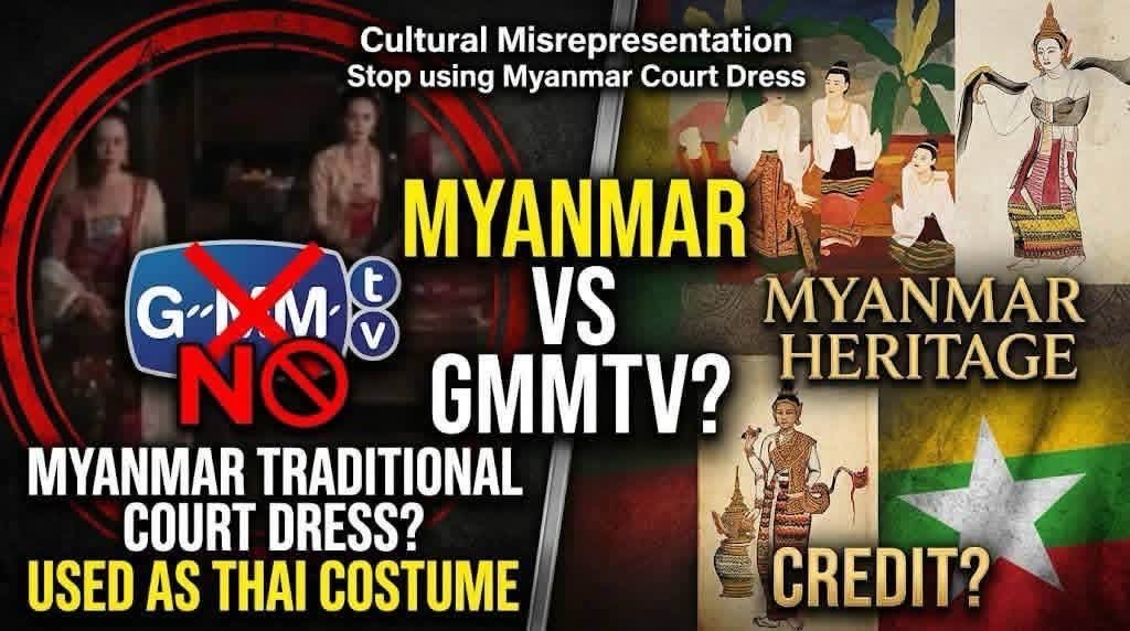 SleepyCappy8's tweet photo. @GMMTV Is it so easy for you to steal other countries culture??? We don't need excuses. Put a clear acknowledgement for Myanmar culture at the start of EACH episode. If you can't respect our heritage, CANCEL THE SERIES! @GMMTV 

GMMTV RESPECT OUR CULTURE  
#CreditOurHeritage https://t.co/CFJUPUd8Ws