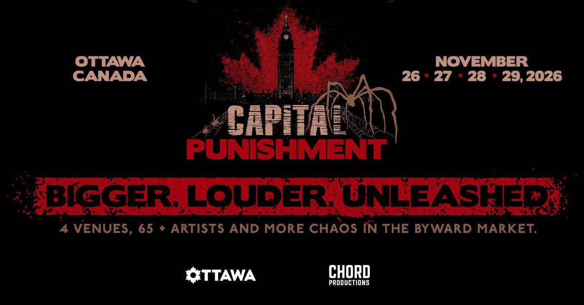 KNAC's tweet photo. Ottawa's CAPITAL PUNISHMENT Festival Announces Full 2026 Lineup. Get all the news including how to get tickets, and band announcements here https://t.co/mINoyTwdEl  #CapitalPunishmentFestival #KNAC #PureRock https://t.co/ZczhAbCYHx