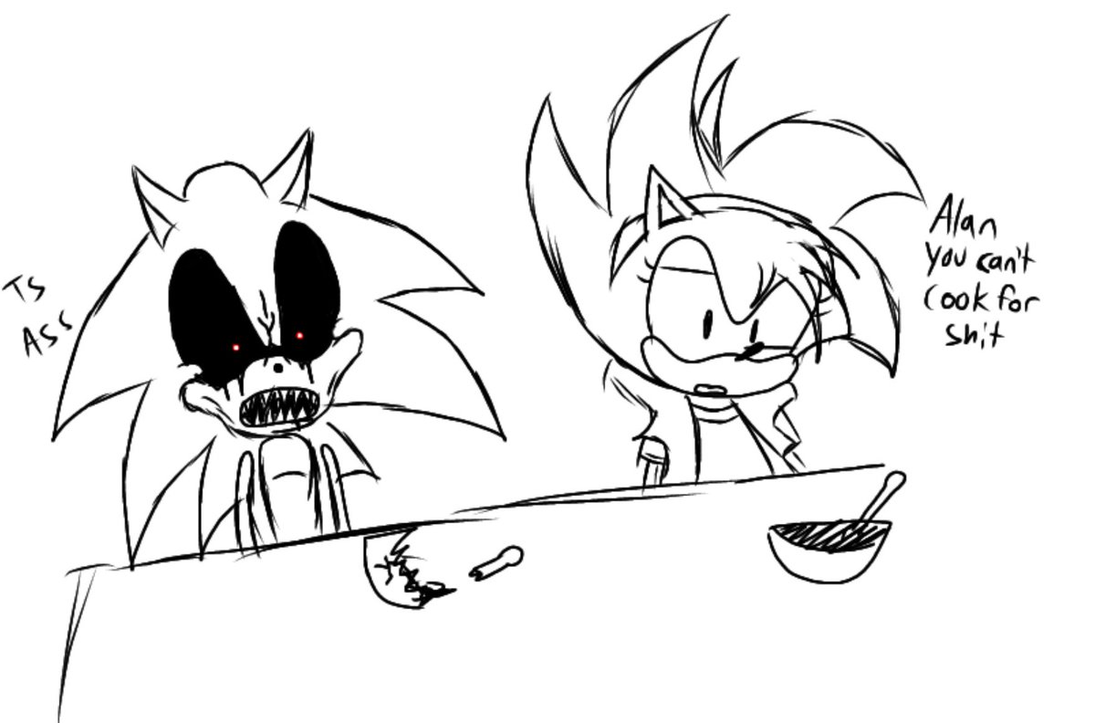 Domolover20111's tweet photo. I have this headcanon that Alan can’t cook so I drew this #takeabreather #Execommunity https://t.co/c7OdeRRDXc