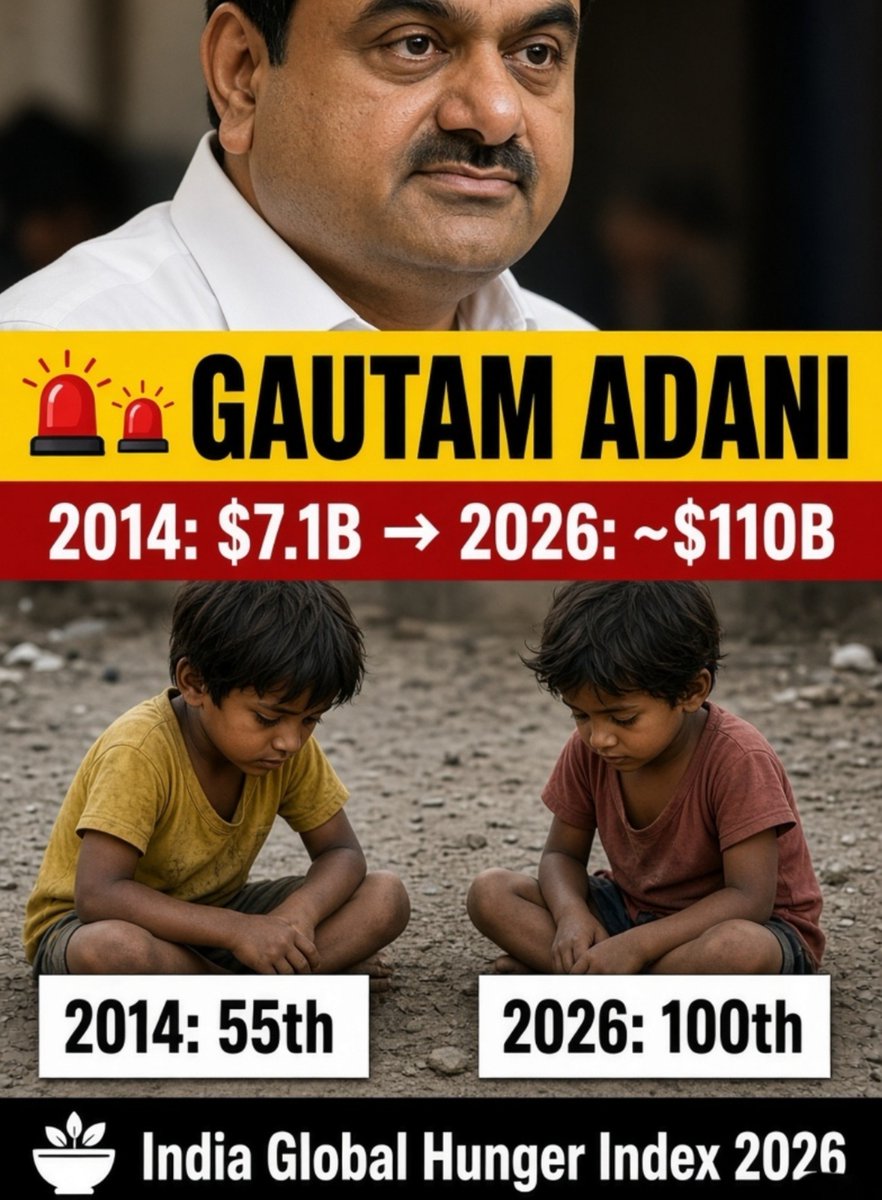 Honest_Cric_fan's tweet photo. To Be Honest Last 12 Years Me Sirf Adani Ka Vikash Hua hai 

We Failed as Nation 💔 https://t.co/qE8tcxUo8J