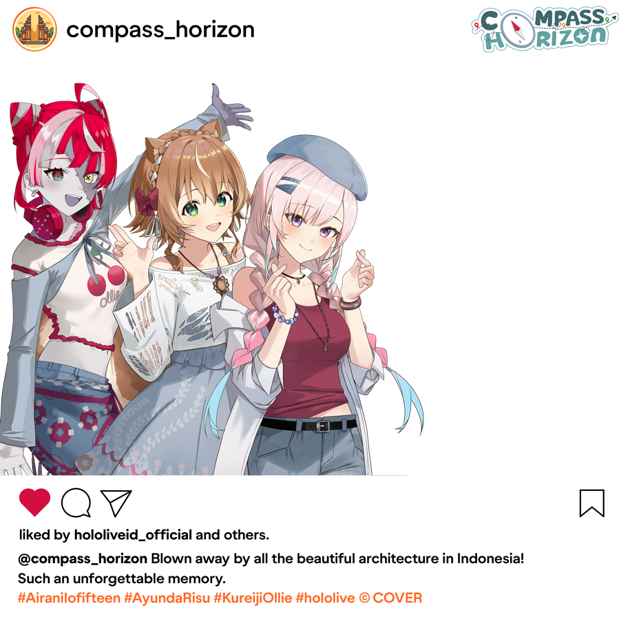 hololive_En's tweet photo. 🧭 Compass Horizon 🧭

Want to relive the adventure? 🌏✨

🔽 Rewatch the Team Culture Episode 🔽
https://t.co/KMqNfdsnQl

Now recreate the journey yourself with the Team Culture photo frame! 📸
Take your own travel photos and share your #CompassHorizon memories!

👇 Use the photo frame below! 👇