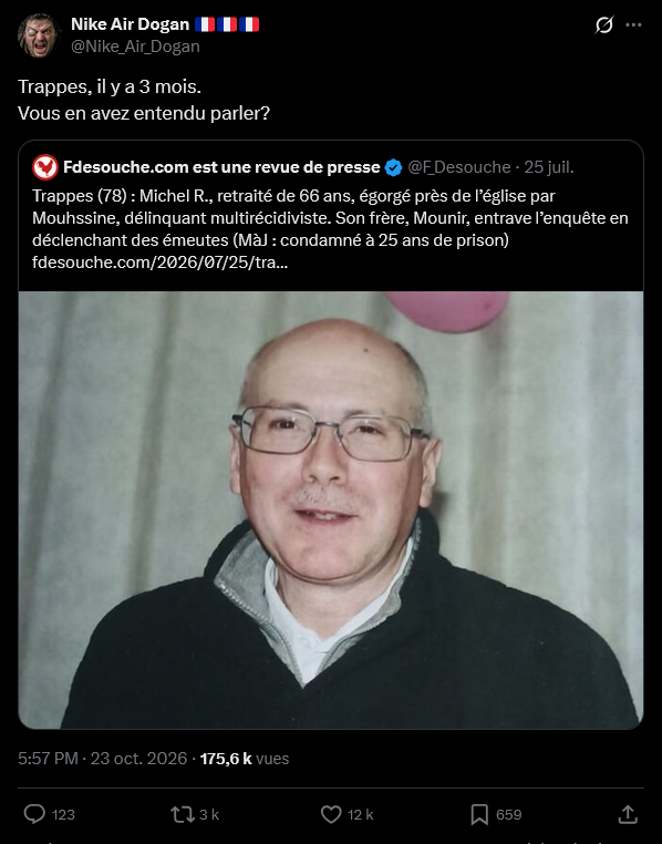 Nuno_741's tweet photo. Tous les jours des blancs se font tuer et agresser par des africains et c'est normal et banal, ce ne sont que des faits divers personne n'en parle, ça arrive 1 fois par siècle dans l'autre sens et c'est l'apocalypse #Attentat
https://t.co/aOxBJBLUEq https://t.co/s81FW1n035