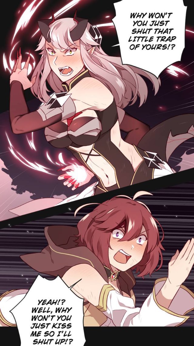 halfdrunktired's tweet photo. Malori being down bad for Queen Velverosa is so valid, because who wouldn't be? 😩😩😩

Webtoon: Mage and the Demon Queen by @Color_LES https://t.co/kmkCrgAI60