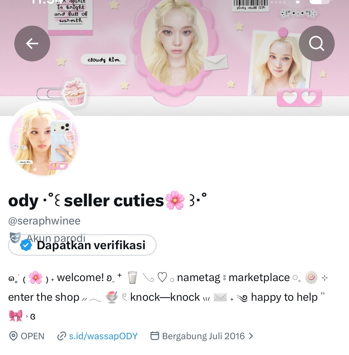 jualansss's tweet photo. halo teman teman, i’m looking for moots, karena akun badak ini sudah tumbang mari kita mutualan disini 💗 #zonauang️ https://t.co/YAjGAGcT56