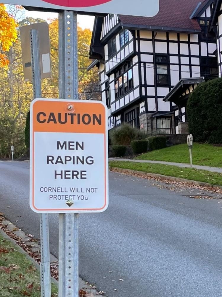 DaizyZeeX's tweet photo. Someone put up signs around Cornell campus and frats with crew. Justice for Jane Doe... https://t.co/xb0ySQXLRl