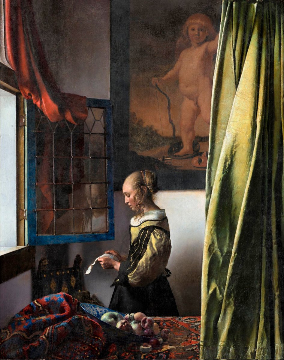 AlainHanel's tweet photo. JUSTE POUR VOIR...                                                               Juste un coup de cœur, comme ça... 
LA LISEUSE À LA FENÊTRE - JOHANNES VERMEER - 1657. https://t.co/kSKhmE3zwt