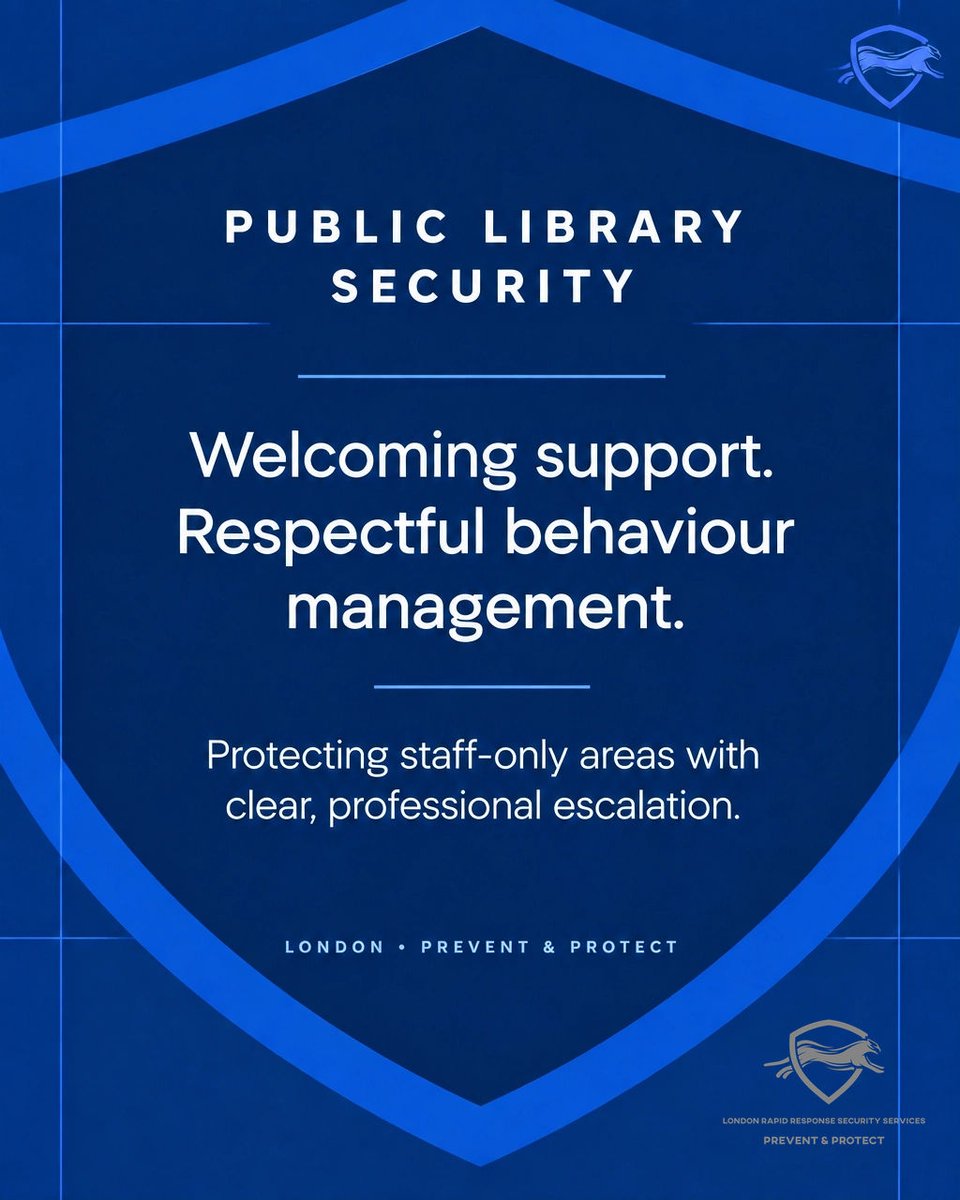 LondonRapid's tweet photo. Welcoming support, respectful behaviour management and clear escalation help London libraries protect staff-only areas while preserving dignity for every visitor. #LondonSecurity #LibrarySecurity #PublicSafety #PreventAndProtect https://t.co/xp530Ntoyv