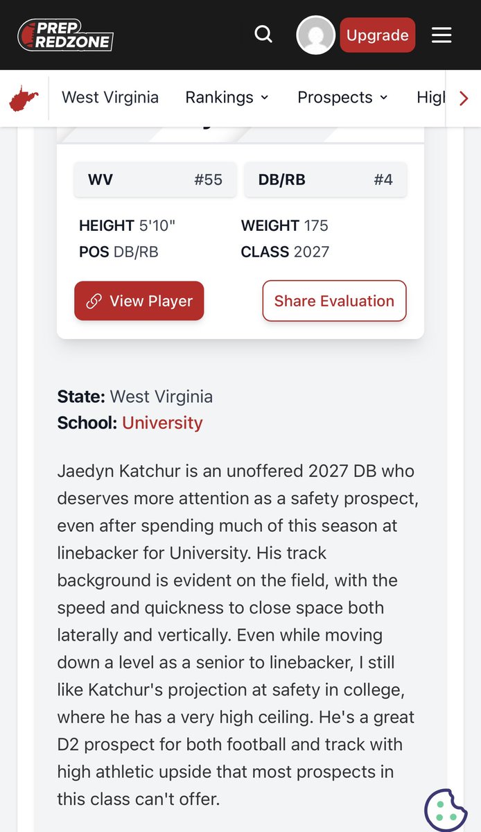 JaedynKatchur's tweet photo. Thank you @PrepRedzoneWV for another great write up! 

@uhshawksfb @CoachSnyderUHS
 #dualsportathlete #senioryear #football #track #RecruitMe https://t.co/RqLG0z6vSt