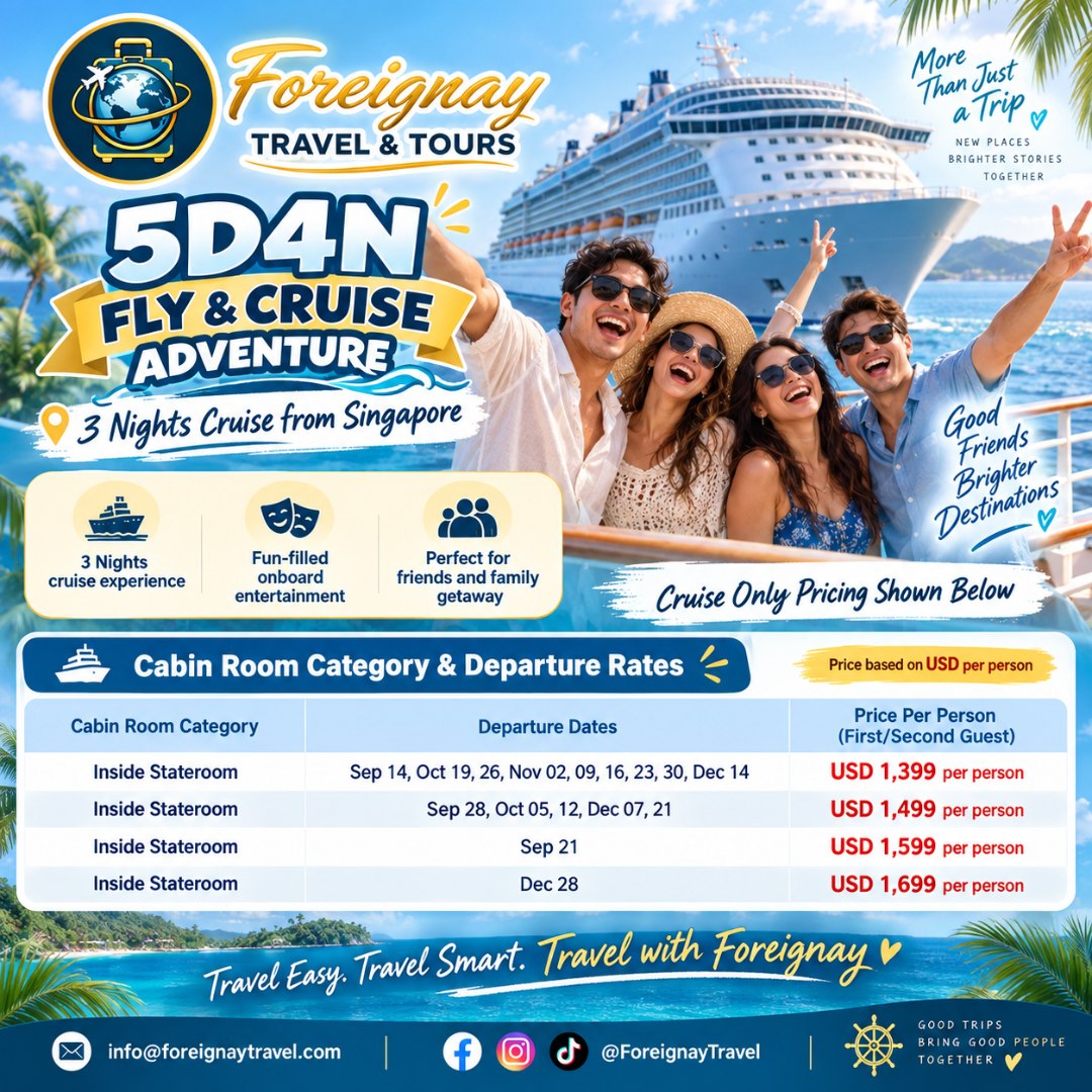 evellyndrew's tweet photo. Fly &amp; Cruise Adventure from Singapore: 5D4N with roundtrip Singapore Airlines flights and 3-night cruise. September is sold out. Inside stateroom rates from USD 1, 399/pax. Message us for available dates and cabin rates. https://t.co/pcToyC8P7U