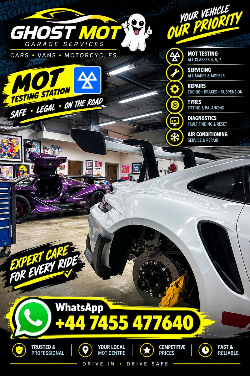 ghost_mot_uk's tweet photo. MOT Expiring Soon? 🚨 Check Your UK MOT Date / Get Ghost MOT 👻
Don't leave your MOT until the last minute. Check your vehicle's MOT status, confirm the expiry date and plan your next official test.
#MOTDue #MOTExpiry #ghostmot #UKMOT #MOTTest https://t.co/7HwMaXSaLU
