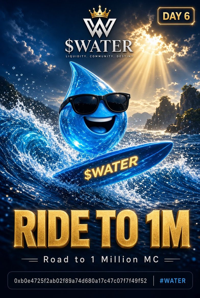 Henry__miles76's tweet photo. 🌊 $WATER Day 6
Riding strong.
Road to 1M MC.
CA: 0xb0e4725f2ab02f89a74d680a17c47c07f7f49f52
#WATER  @_Jaredad https://t.co/olDfS1445U