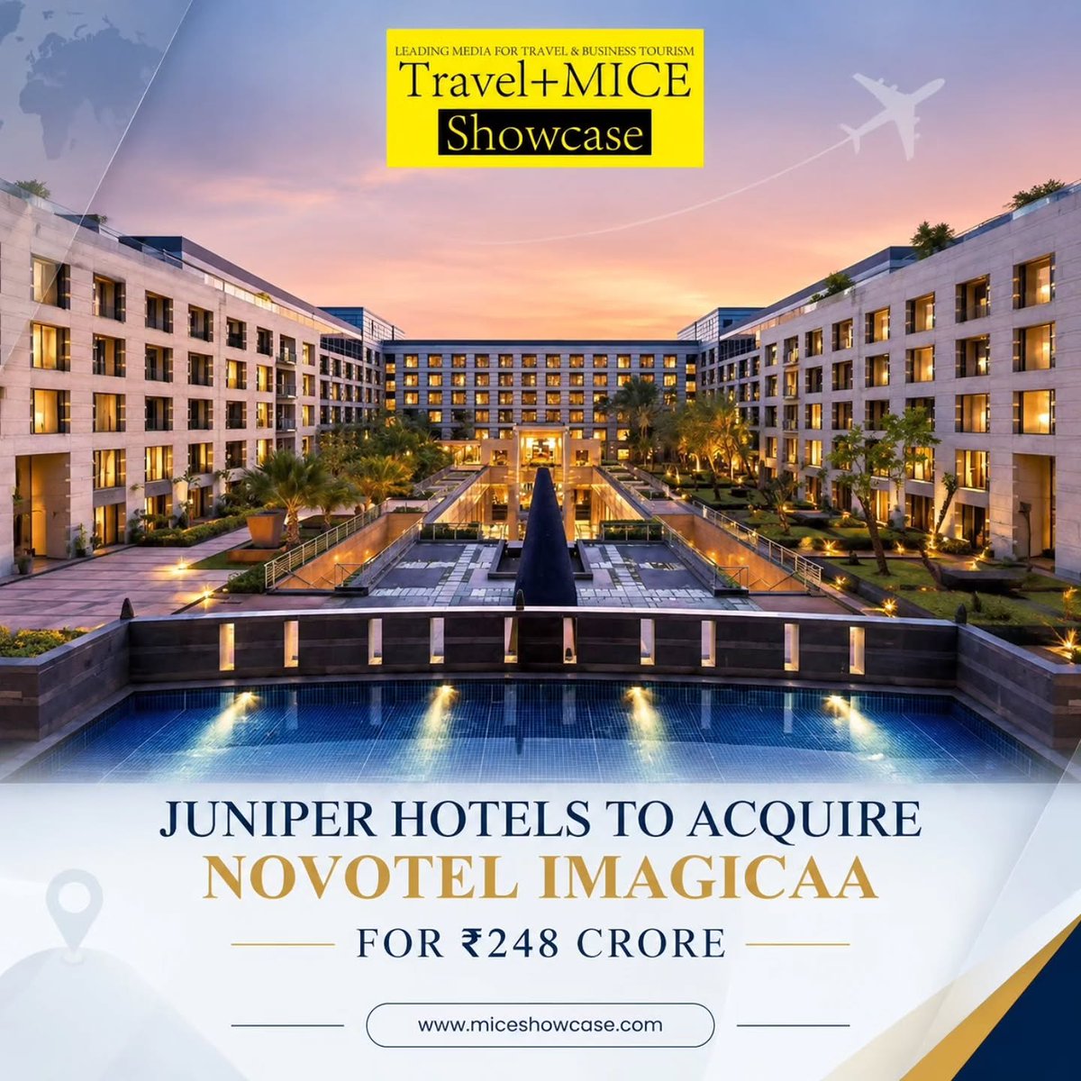 nicckbeautiful's tweet photo. Juniper Hotels acquires Novotel Imagicaa Khopoli for ₹248 crore, strengthening its footprint in India’s growing leisure and MICE hospitality segment. A strategic move to meet rising demand for experiential stays, destination venues, and premium https://t.co/4qRKPKqp3y