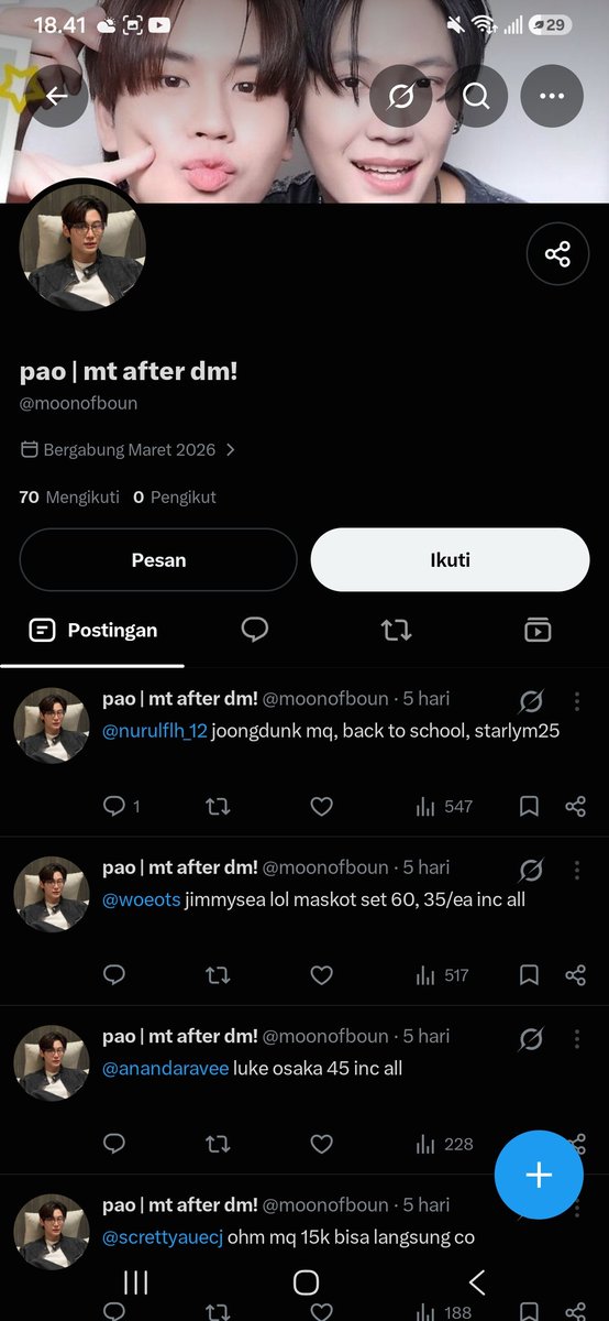 Nia1146018's tweet photo. Hati hati ya temen* orang ini scam @moonofboun dn dia main nya rapih banget aku chek postingan jualan nya udh di hapus buat ngilangin jejak https://t.co/CzE215UOgF