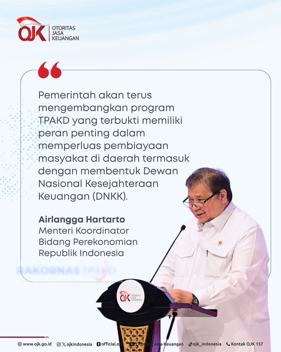 ojkindonesia's tweet photo. Sinergi ini diharapkan terus membuka peluang ekonomi dan meningkatkan kesejahteraan masyarakat di seluruh Indonesia.
Simak informasi selengkapnya dalam OJK Update berikutππ»
#OJKIndonesia #TPAKD #RakornasTPAKD2026 #AksesKeuangan #InklusiKeuangan https://t.co/AIZ2CCTGp0