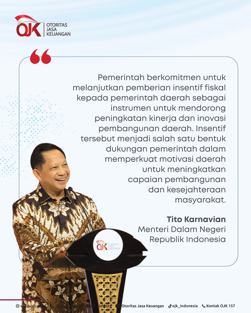 ojkindonesia's tweet photo. Sinergi ini diharapkan terus membuka peluang ekonomi dan meningkatkan kesejahteraan masyarakat di seluruh Indonesia.
Simak informasi selengkapnya dalam OJK Update berikutππ»
#OJKIndonesia #TPAKD #RakornasTPAKD2026 #AksesKeuangan #InklusiKeuangan https://t.co/AIZ2CCTGp0