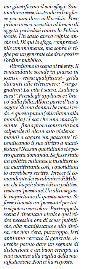 Moonlightshad1's tweet photo. "Il passante".
Se il generale scende in strada in borghese "per non dare nell'occhio" ci sta che venga trattato come una persona qualunque, ma se si scopre la sua identità dovrebbe come minimo scusarsi per le sue esuberanze verbali.
Dal Fatto Quotidiano
#Milano https://t.co/tNQ1M85dPf