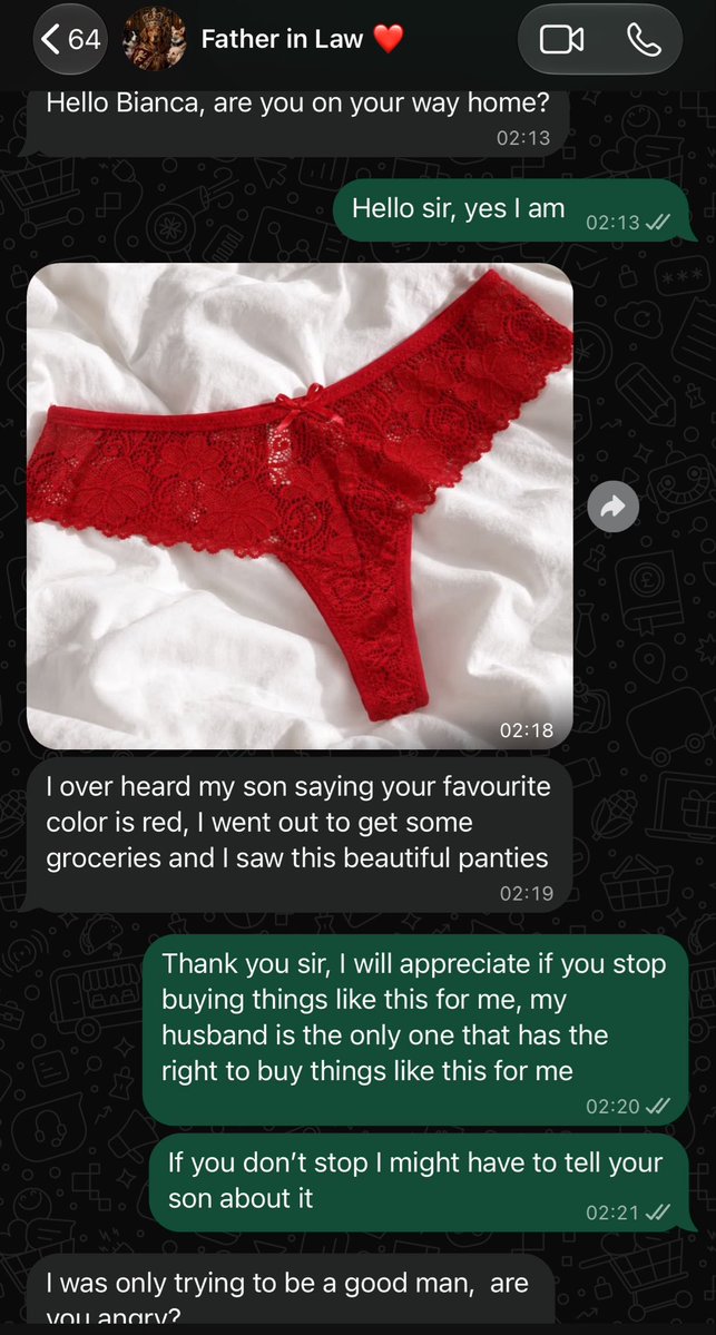 Toosynn's tweet photo. Her father in law won’t stop doing this to her 
What should she do? https://t.co/I9pD1ODBxL