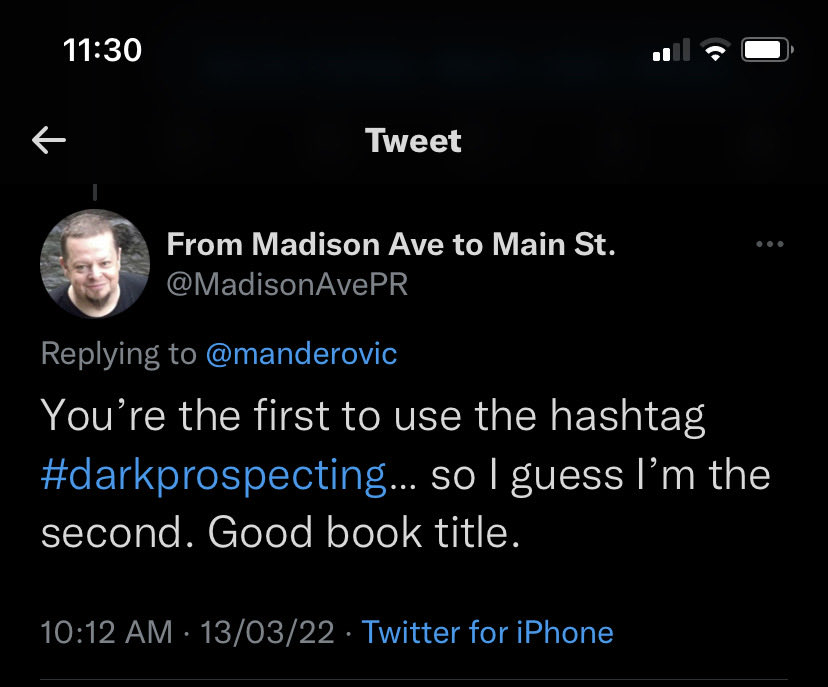 manderovic's tweet photo. @MadisonAvePR 

Dan,

Do you remember this?? 

I ended up finishing that book.

But the title ended up being around Closed Circuit Selling 

https://t.co/cheYTSwcOL https://t.co/C9IMOQcDL3