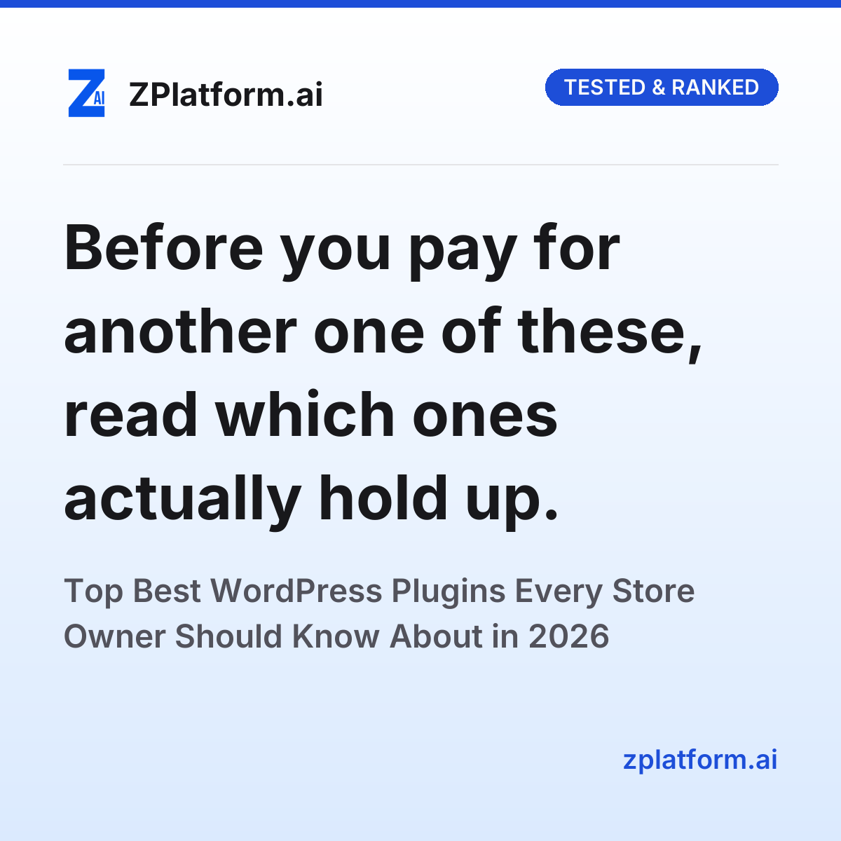 zplatformai's tweet photo. Before you pay for another one of these, read which ones actually hold up.
https://t.co/9vOxIFhXgA
#WordpressPlugins #AISoftware https://t.co/oCcJcG76PC