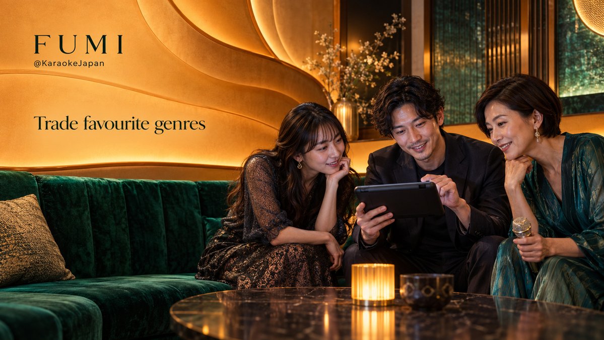KaraokeJapan's tweet photo. 🎶

Let each person bring a different kind of music to the karaoke queue.

A pop favourite beside folk, rock or a musical can take a Japan evening somewhere unexpected. Ask what your friends love listening to, then give their choice your full attention.

#FumiJapan https://t.co/KOKA4guQav