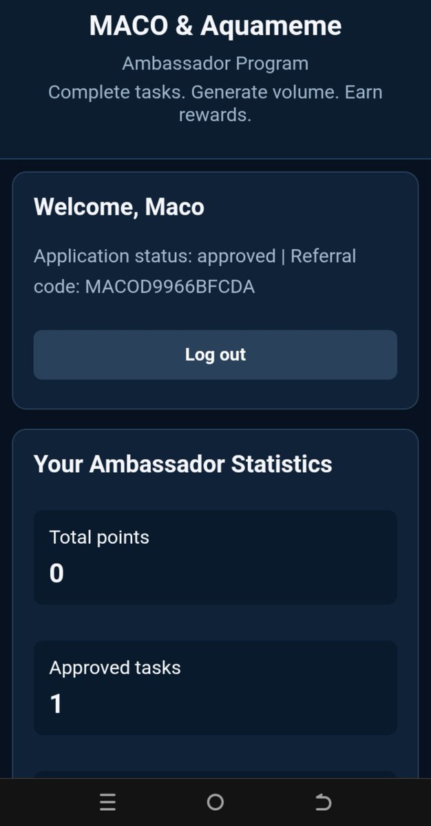 aquacoinx's tweet photo. GM GM Aqua community 
The biggest Ambassador program is launching on 26th of October 2026

Registration is on 

Get on https://t.co/n14d3o0UMG