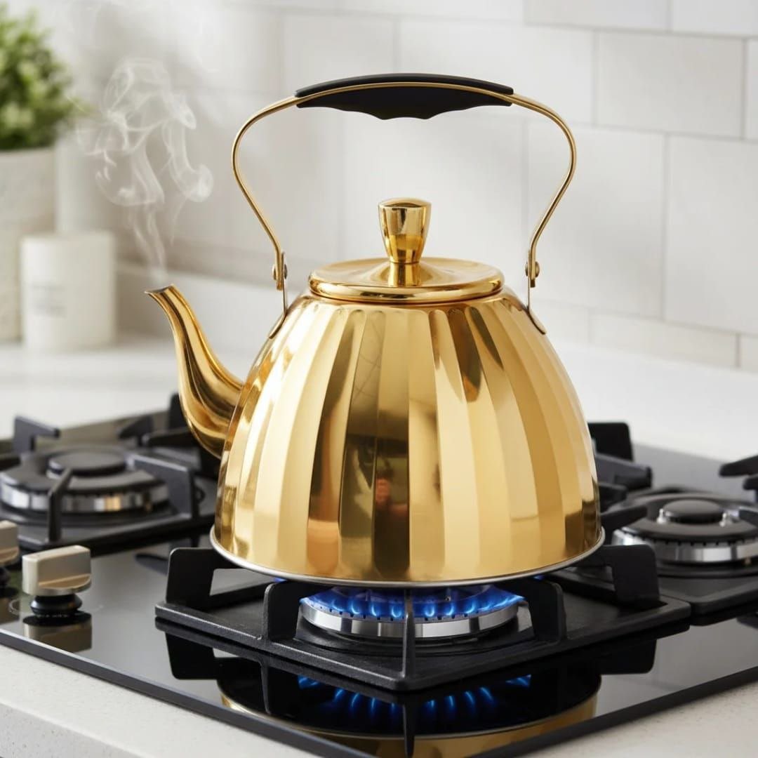 HEssentia's tweet photo. Luxury stainless steel Gold whistling kettle 
3L.....
18500 https://t.co/f56GCzg7EL