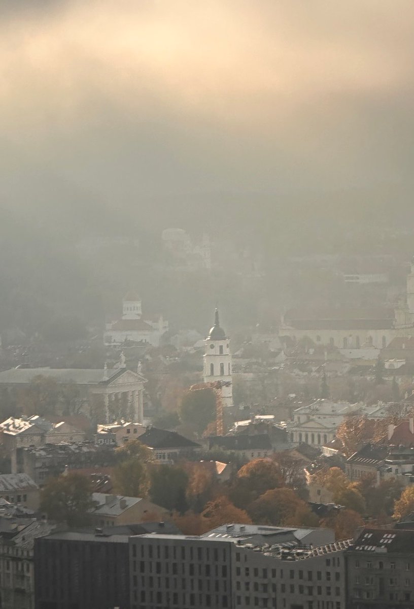 BritinLithuania's tweet photo. The Tower bathed in sunlight this morning. #Vilnius #Lithuanian. On of the beauties of living so high is you get to see this often. https://t.co/bsyCD1CcpG