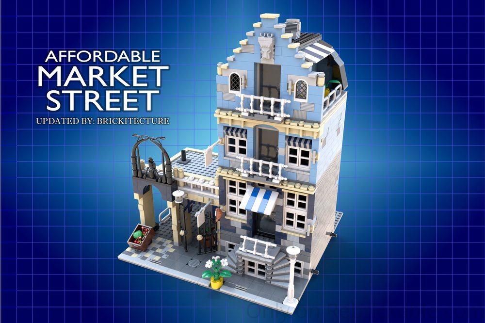 Rebrickable's tweet photo. Affordable Market Street (2026 Update) by Brickitecture_Bricks #MOC-281114 #lego #rebrickable #legomoc https://t.co/RaLzLei7uI