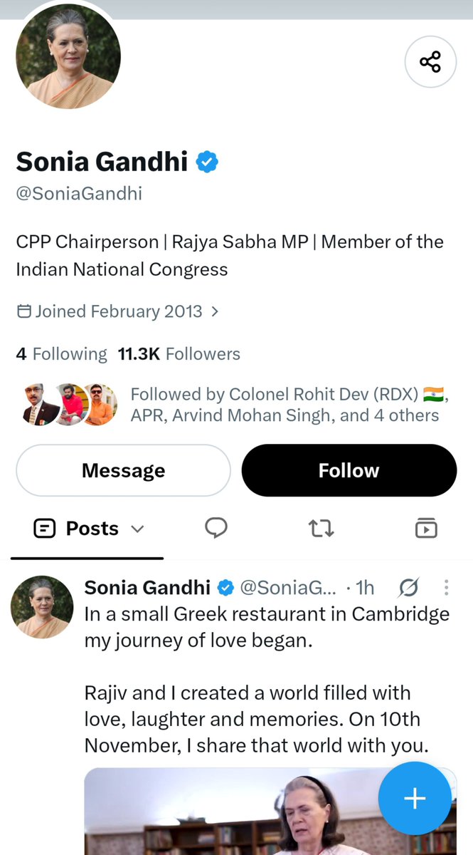 HPhobiaWatch's tweet photo. Sonia Gandhi  

>Created an account in 2013  

>Made her first post after 13 years
  
>Uses a paid VPN subscription to hide the location from which this account is handled

Why so many insecurities and inconsistencies? What Sonia Gandhi is afraid of and why? https://t.co/YjO2aehxZR
