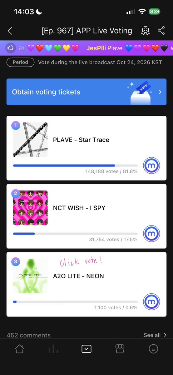a2olitefanth's tweet photo. วันนี้เพลง ‘NEON’ ได้เข้าชิงอันดับ 1 ในรายการ Music Core ค่ะ ! 💪🏻🏆

วิธีการโหวตผ่านแอป Mubeat อยู่ข้างล่างนะคะ ( มีต่อใน mention )

โหวตผ่าน SMS ส่งข้อความ A2O LITE หรือเลข 1 ไปที่ #0505
( ห้ามใส่อักขระพิเศษหรือข้อความอื่นลงไปนะคะไม่งั้นคะแนนจะไม่ถูกนับค่ะ )

#A2OLITE #A2O https://t.co/ZYEwjWmMcq