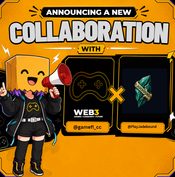 Gamefi's tweet photo. Announcement! 

We are proud to announce our new collaboration with @PlayJadebound. 

Spots will be given away to our discord community. https://t.co/QxhM82r7LC