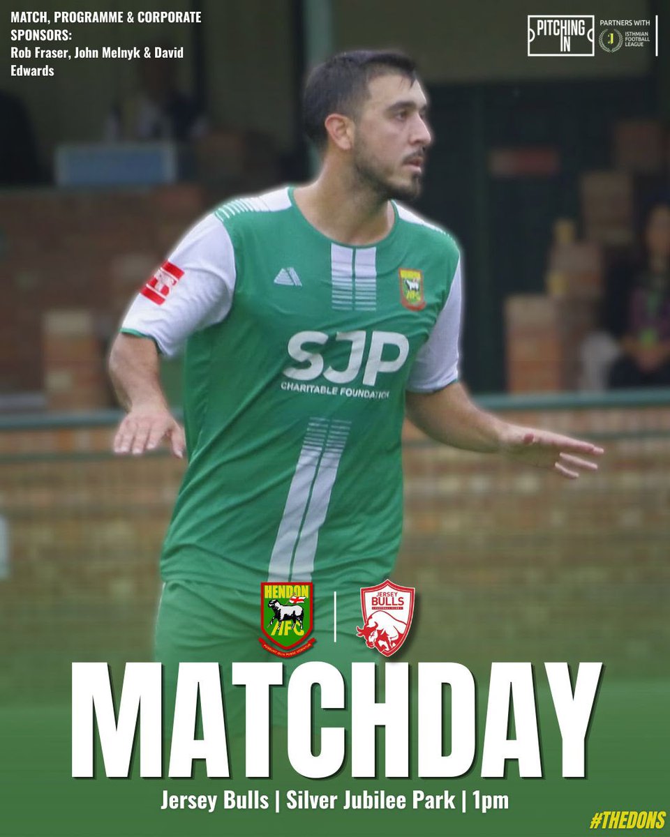 HendonFC's tweet photo. Looking to bounce back 🫡

🆚 @jerseybullsfc 
⏰ 1:00pm kick off
🏟️ Silver Jubilee Park | NW9 7NE
🎟️ £12 adults | £8 concessions | £4 students | £1 u16s https://t.co/QCWP3ghzGB