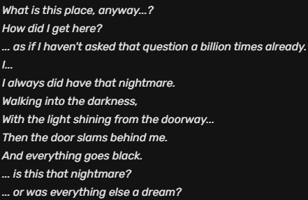 sadlookingmouse's tweet photo. @jimmyjohnsyum @ewroifhnewf @KrissyAnemone ERAM/Nightmare and the Knight both have very similar final attacks, with the same background colour scheme even. There's also this line from Dess in unused: https://t.co/ClWzqY8s6I