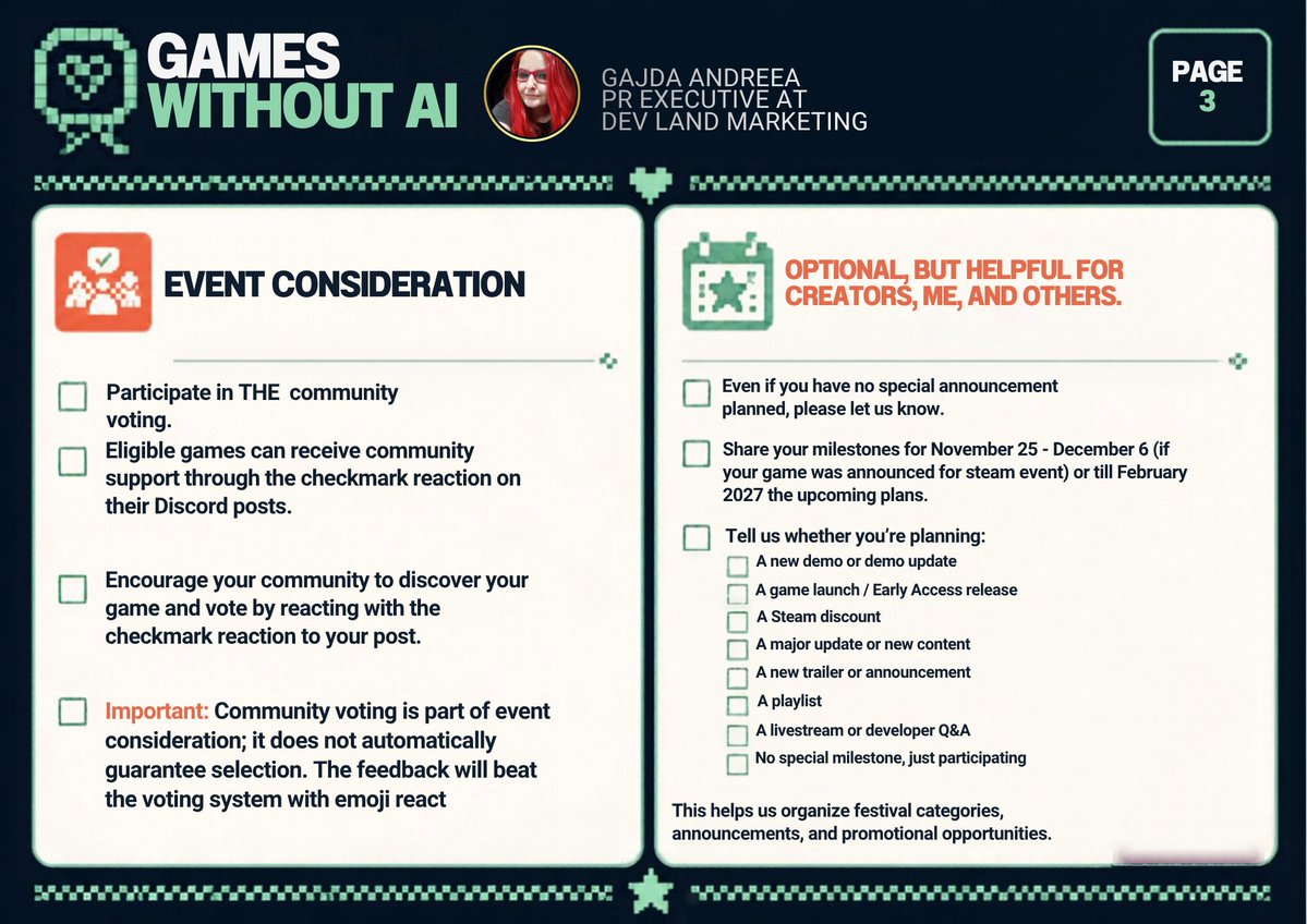 GamesWithoutAI's tweet photo. 9 days left to submit your proof of NO AI usage in the discord server of the upcoming event GAMES WITHOUT AI , also the voting system will end too in 1st November 

details:

https://t.co/JPKxDyy35E

#ScreenshotSaturday https://t.co/yiBInjrWUd